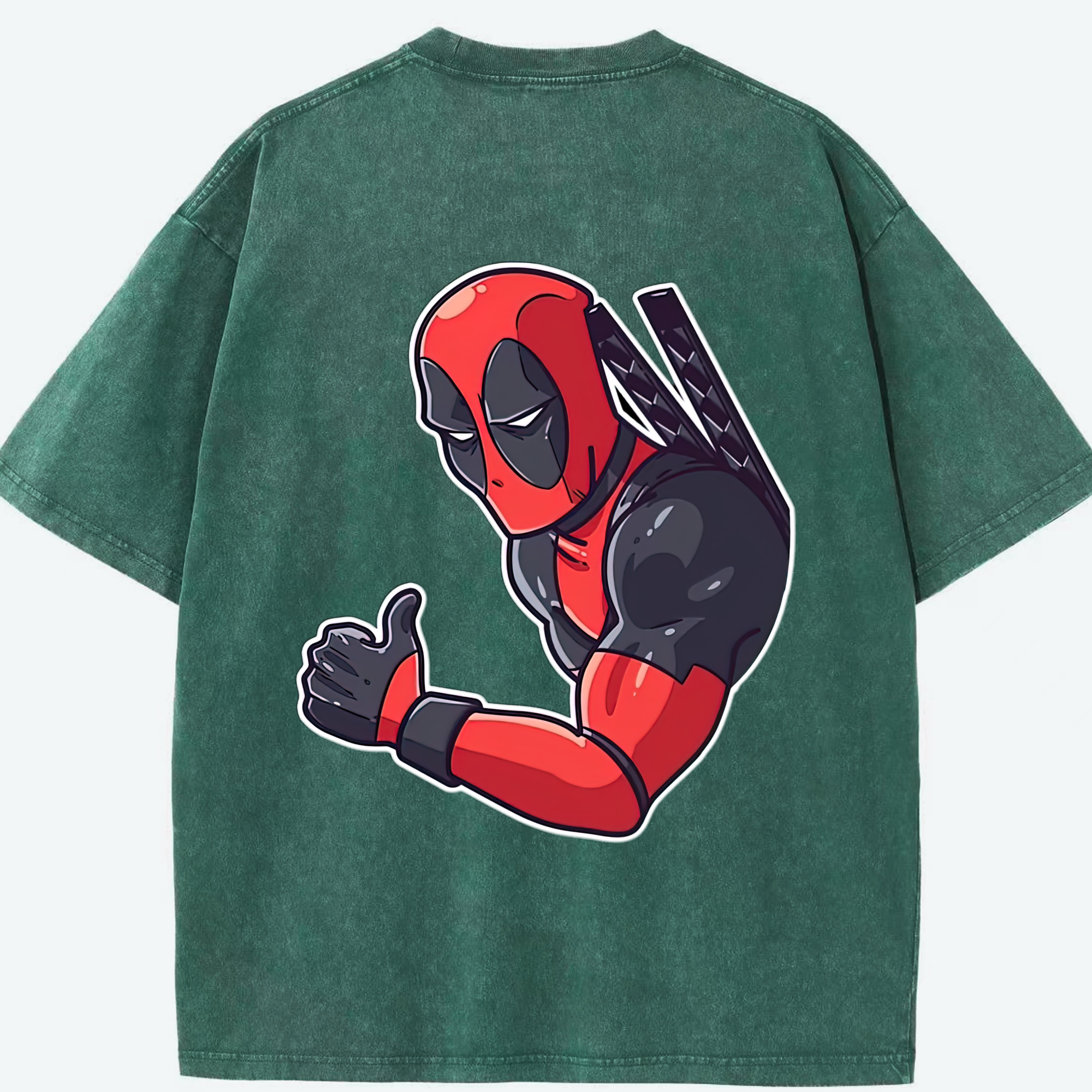 （画像用） Deadpool デッドプール 綿100% ヴィンテージ風 半袖Tシャツ（背面プリント）